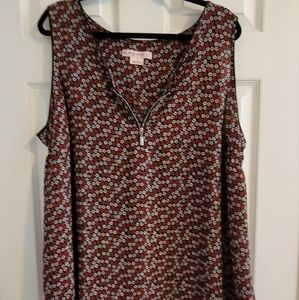 Sleeveless floral blouse